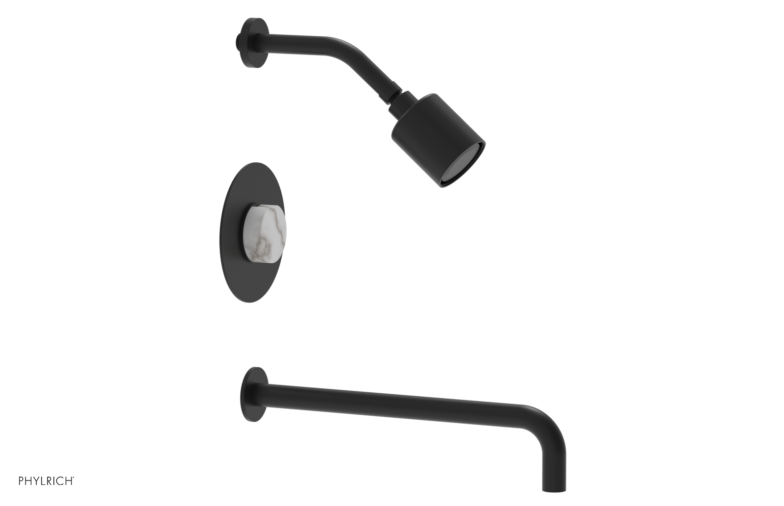 CIRC 14" Pressure Balance Tub and Shower Set - Marble Handle 250-28-14