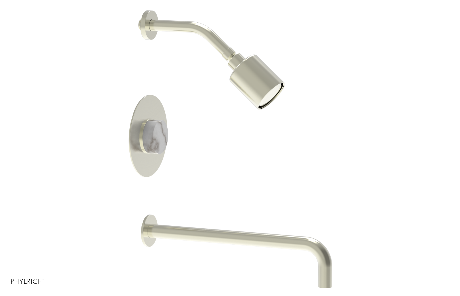 CIRC 14" Pressure Balance Tub and Shower Set - Marble Handle 250-28-14