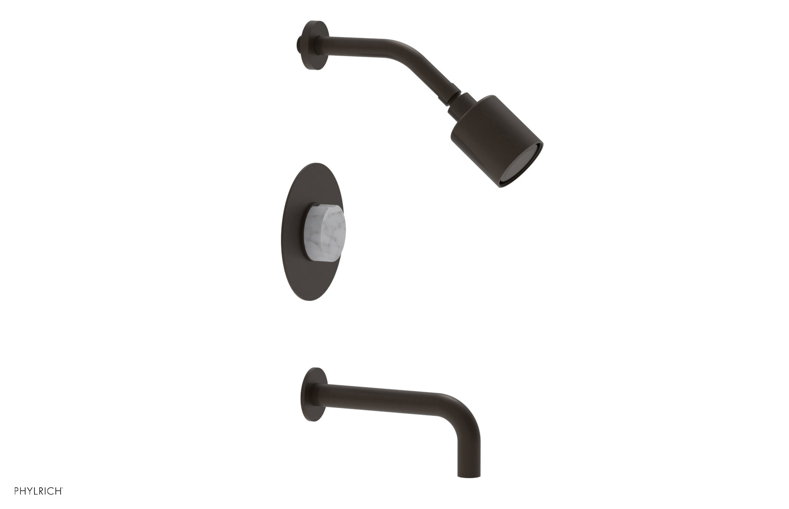 CIRC Pressure Balance Tub and Shower Set - Marble Handle 250-28