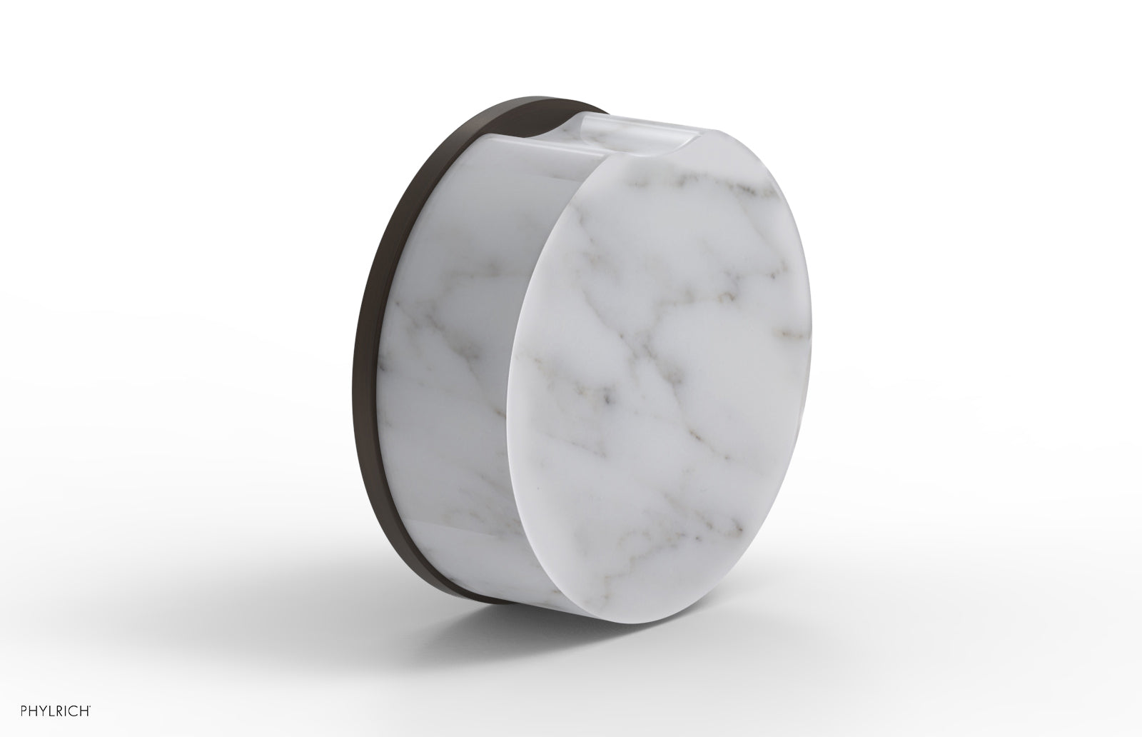 CIRC - Volume Control/Diverter Trim - White Marble Handle 250-37