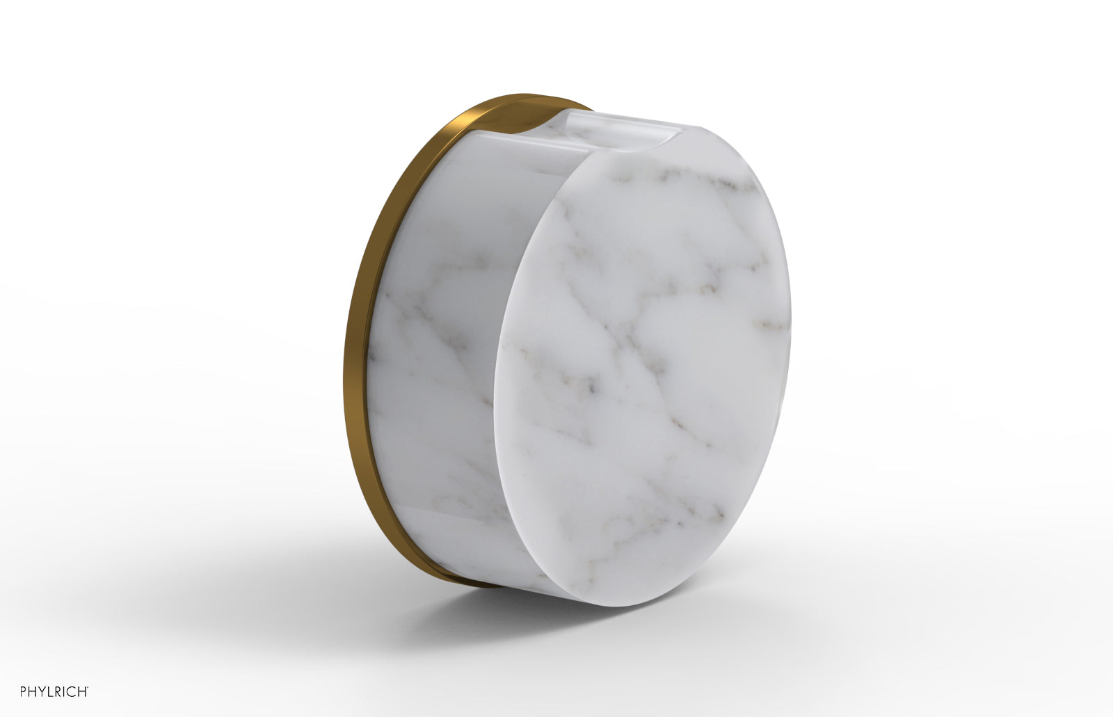 CIRC - Volume Control/Diverter Trim - White Marble Handle 250-37