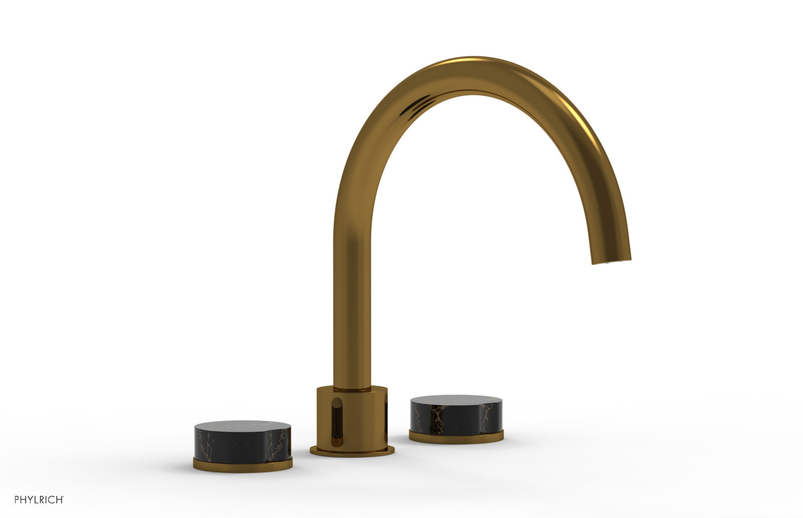 CIRC - Deck Tub Set - High Spout Marble Handles 250-42