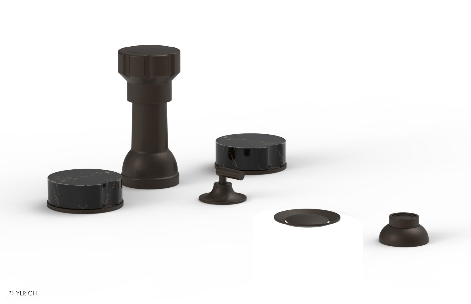 CIRC - Four Hole Bidet Set - Marble Handles 250-62