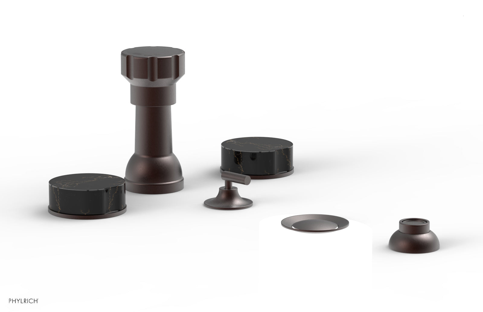 CIRC - Four Hole Bidet Set - Marble Handles 250-62