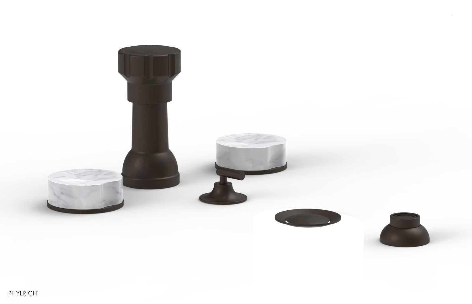 CIRC - Four Hole Bidet Set - Marble Handles 250-62