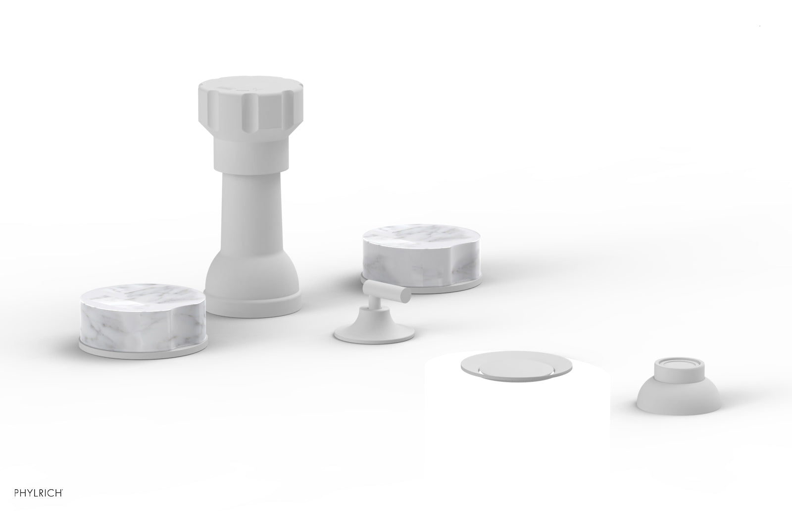 CIRC - Four Hole Bidet Set - Marble Handles 250-62