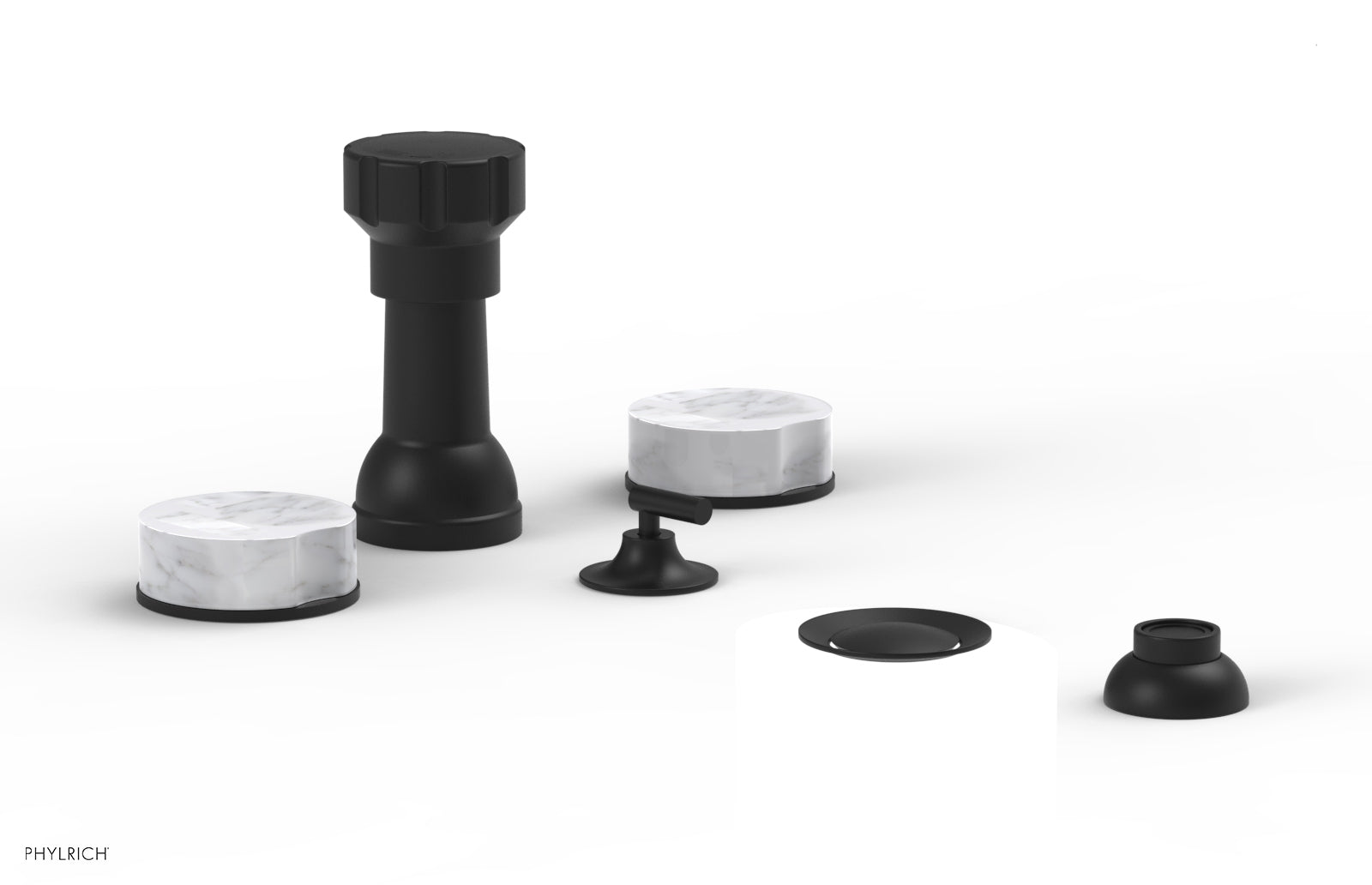 CIRC - Four Hole Bidet Set - Marble Handles 250-62