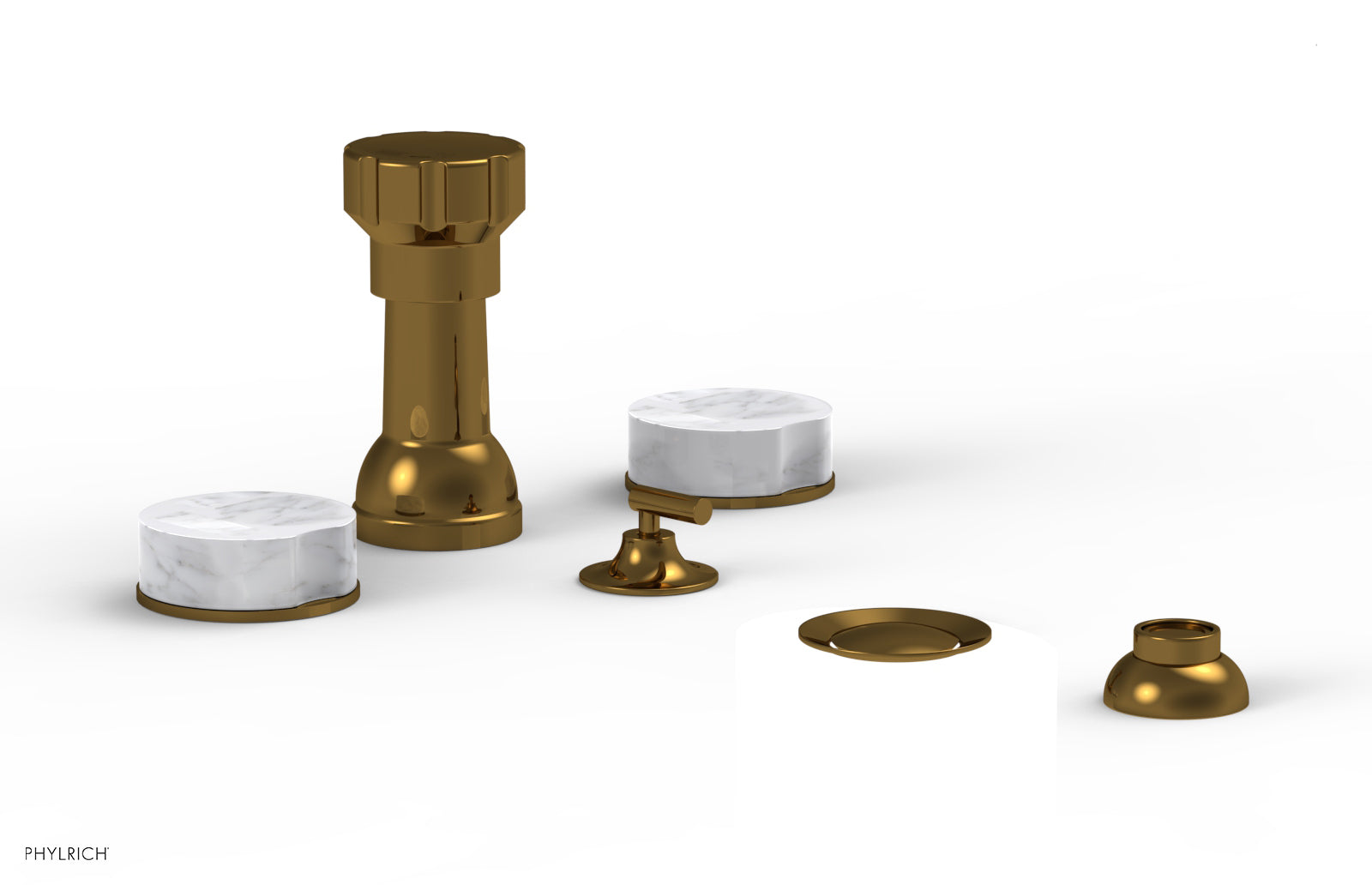 CIRC - Four Hole Bidet Set - Marble Handles 250-62