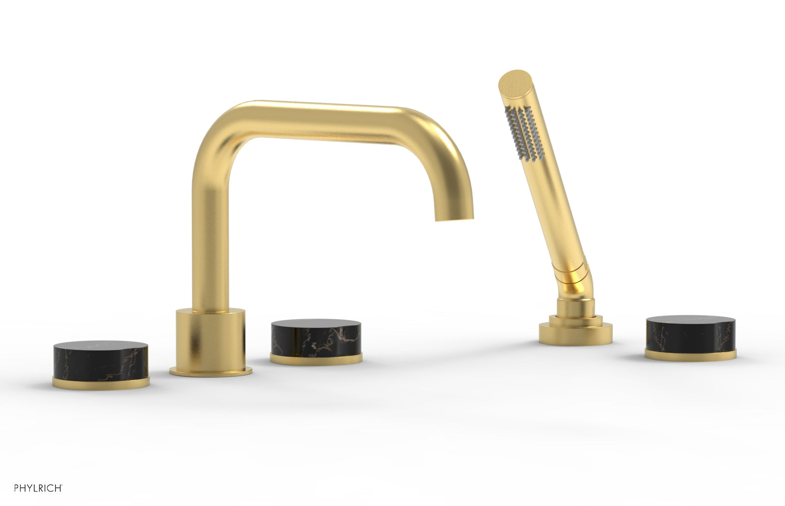 CIRC - Deck Tub Set with Hand Shower - Marble Handles 250L-50