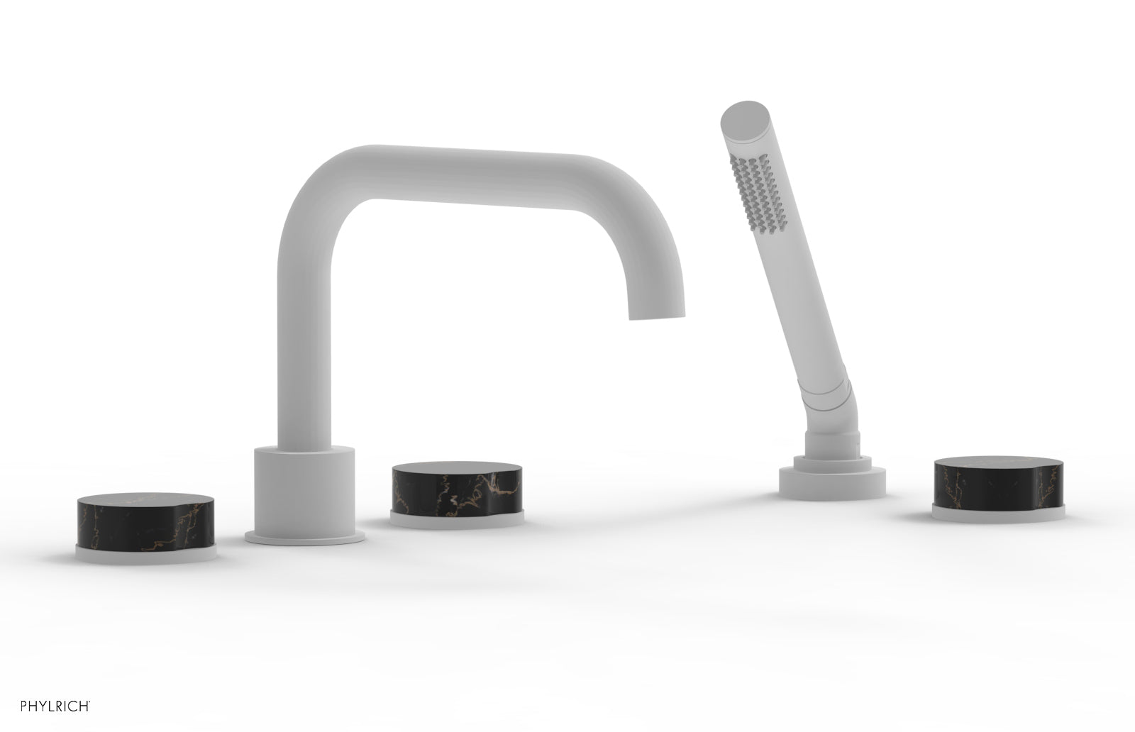 CIRC - Deck Tub Set with Hand Shower - Marble Handles 250L-50