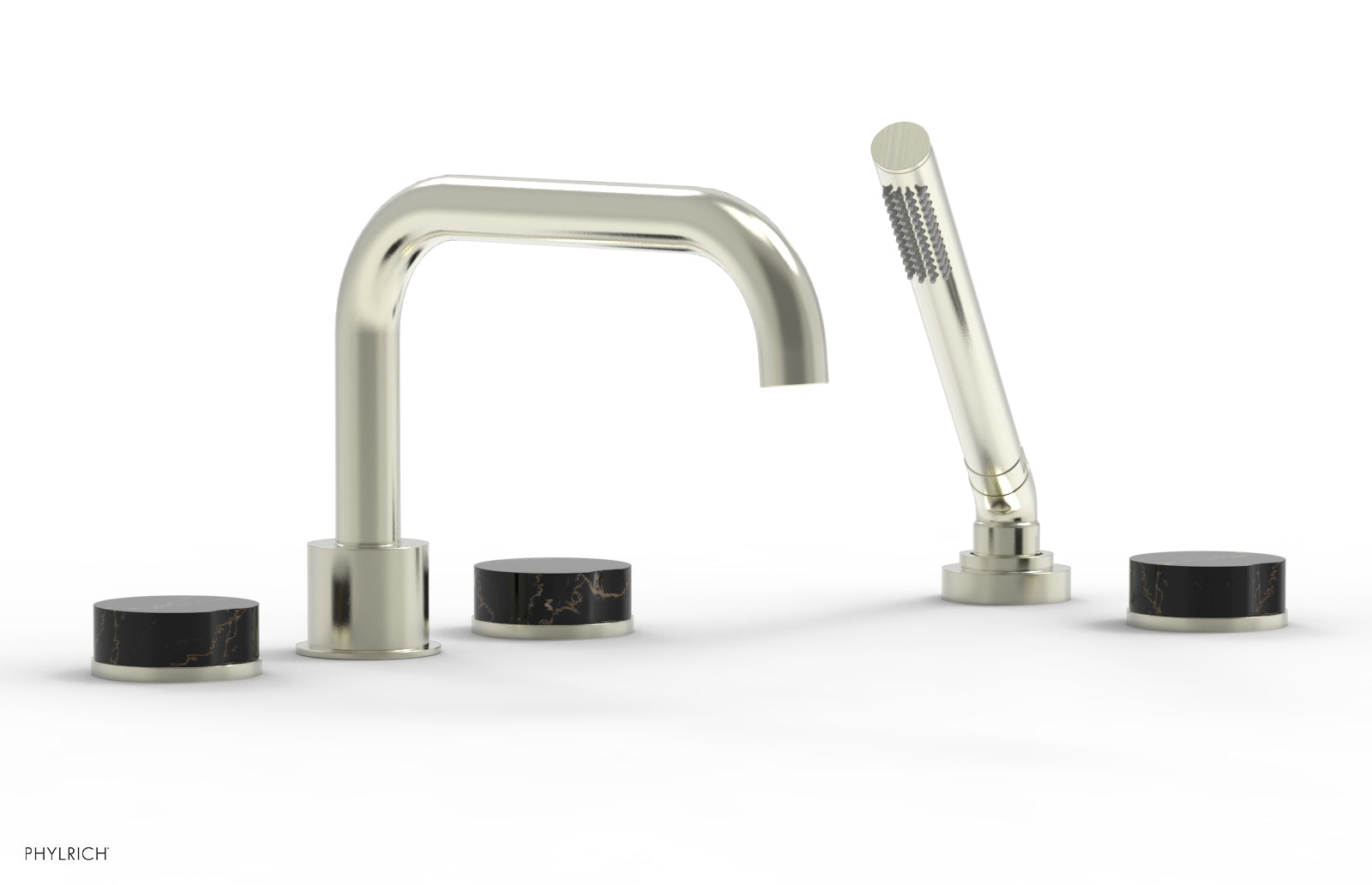 CIRC - Deck Tub Set with Hand Shower - Marble Handles 250L-50