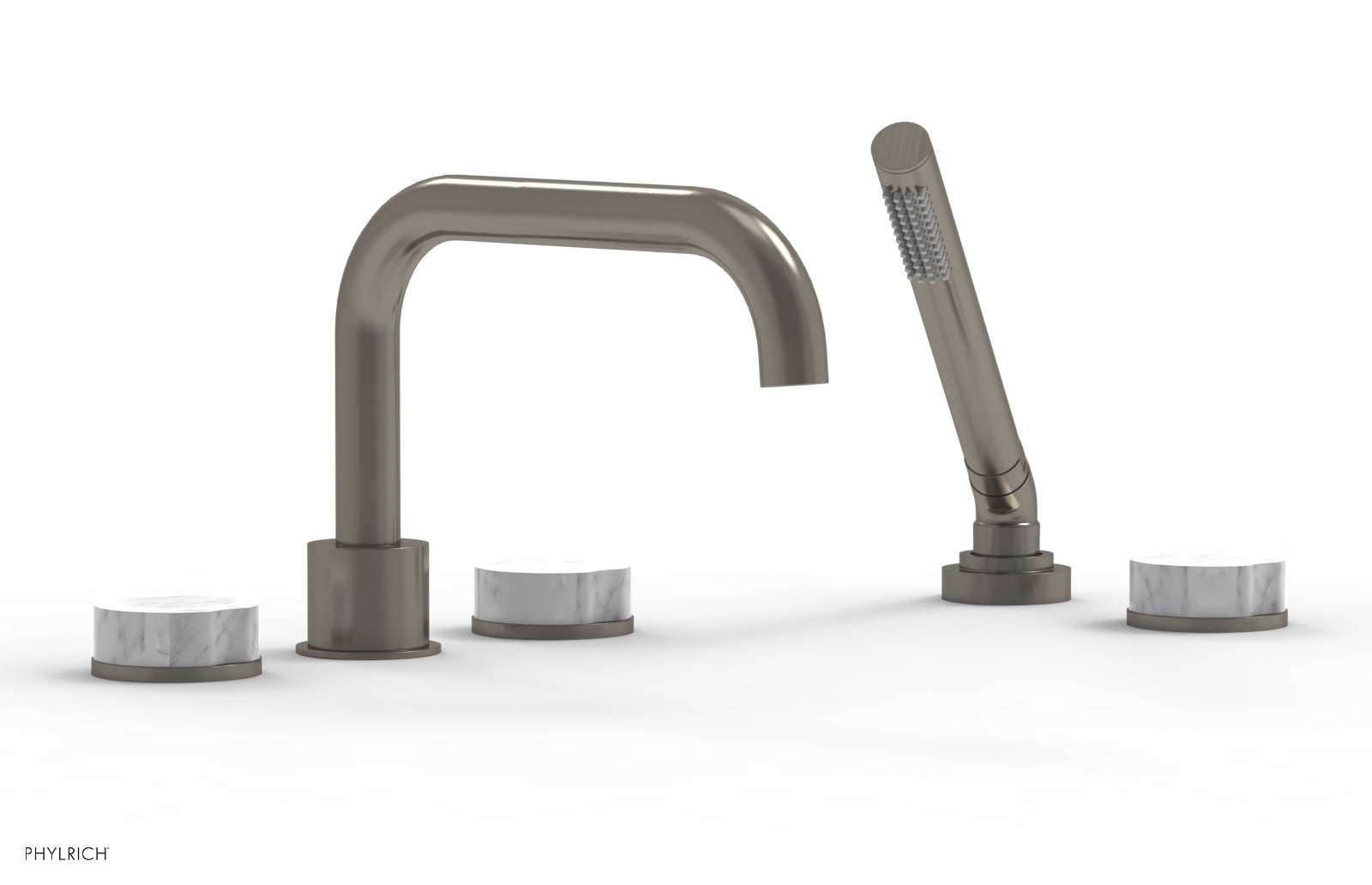 CIRC - Deck Tub Set with Hand Shower - Marble Handles 250L-50