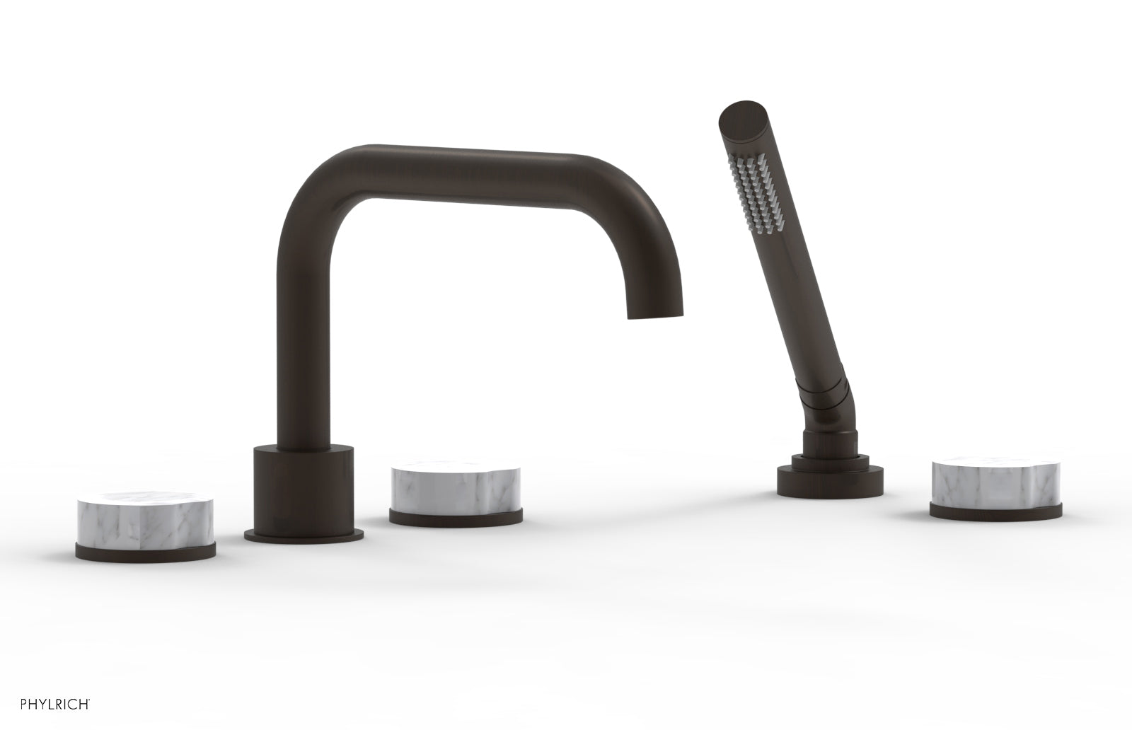 CIRC - Deck Tub Set with Hand Shower - Marble Handles 250L-50