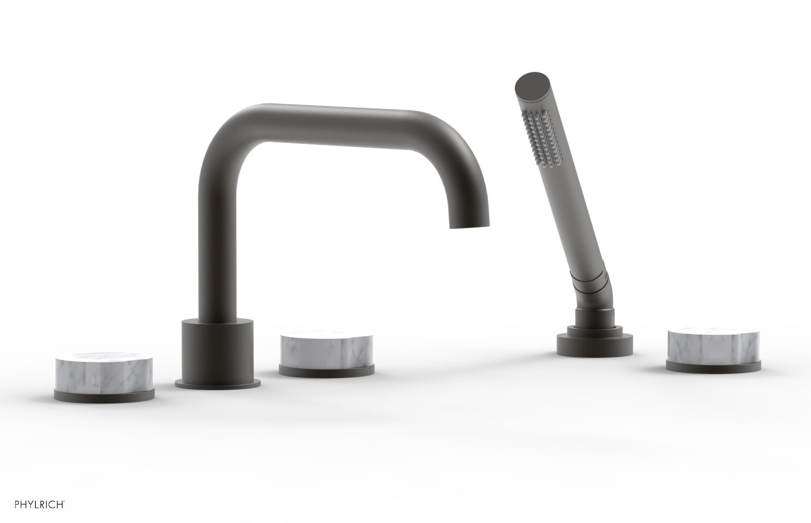 CIRC - Deck Tub Set with Hand Shower - Marble Handles 250L-50