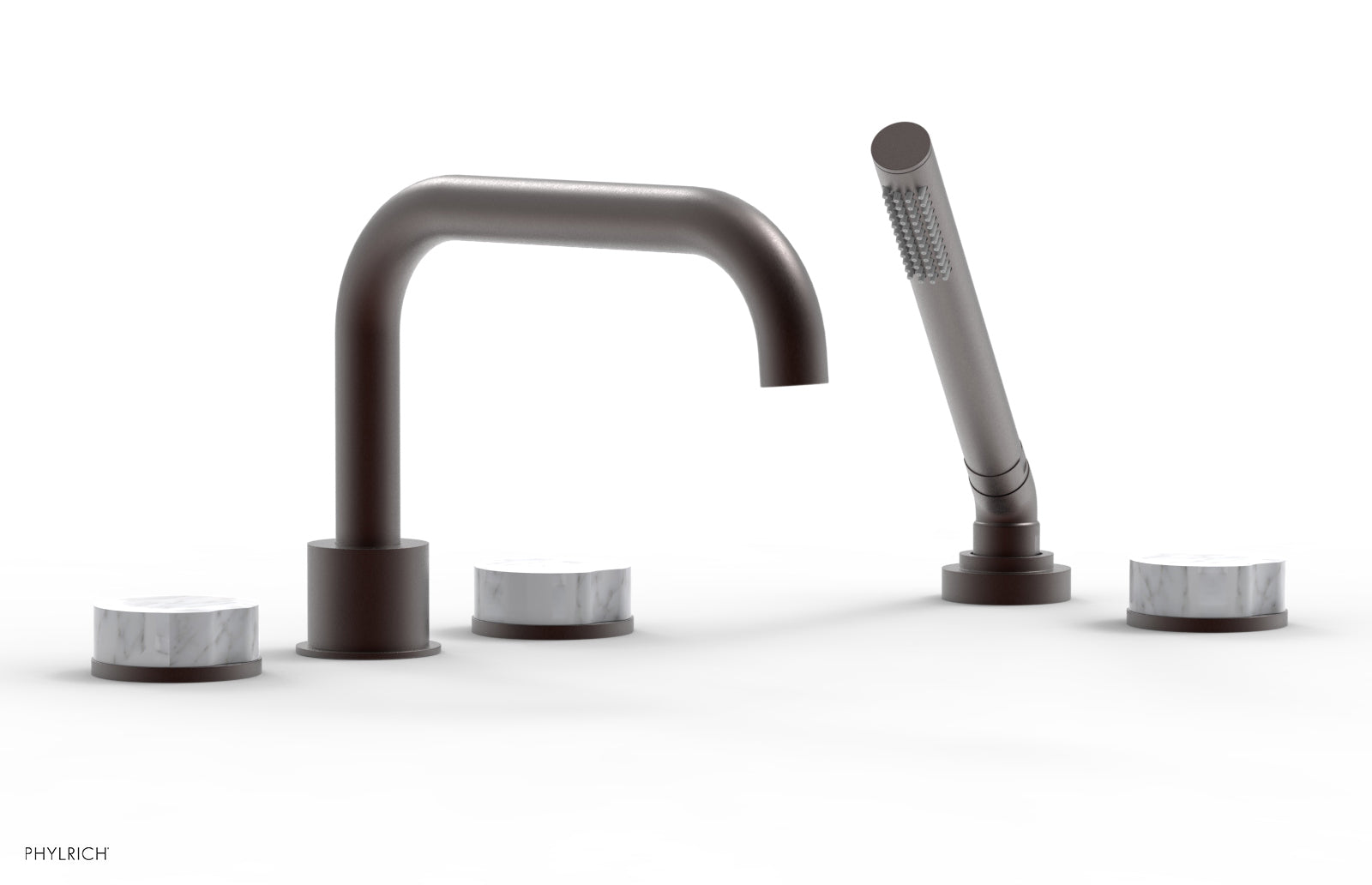 CIRC - Deck Tub Set with Hand Shower - Marble Handles 250L-50