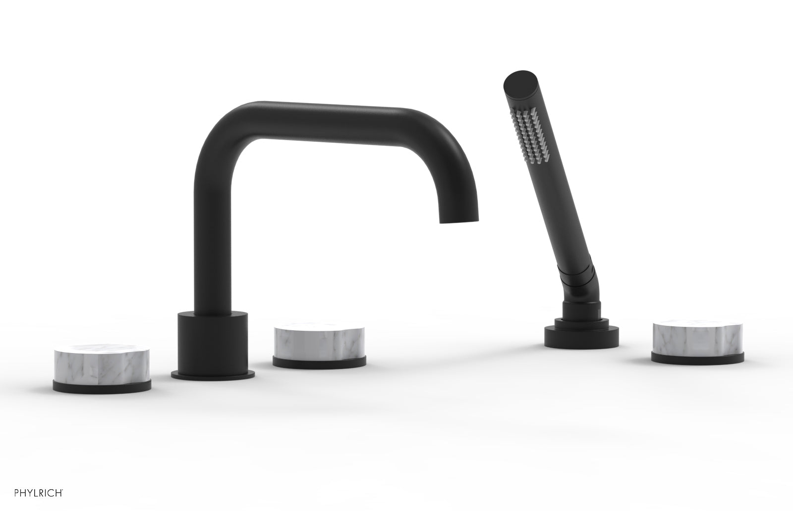 CIRC - Deck Tub Set with Hand Shower - Marble Handles 250L-50