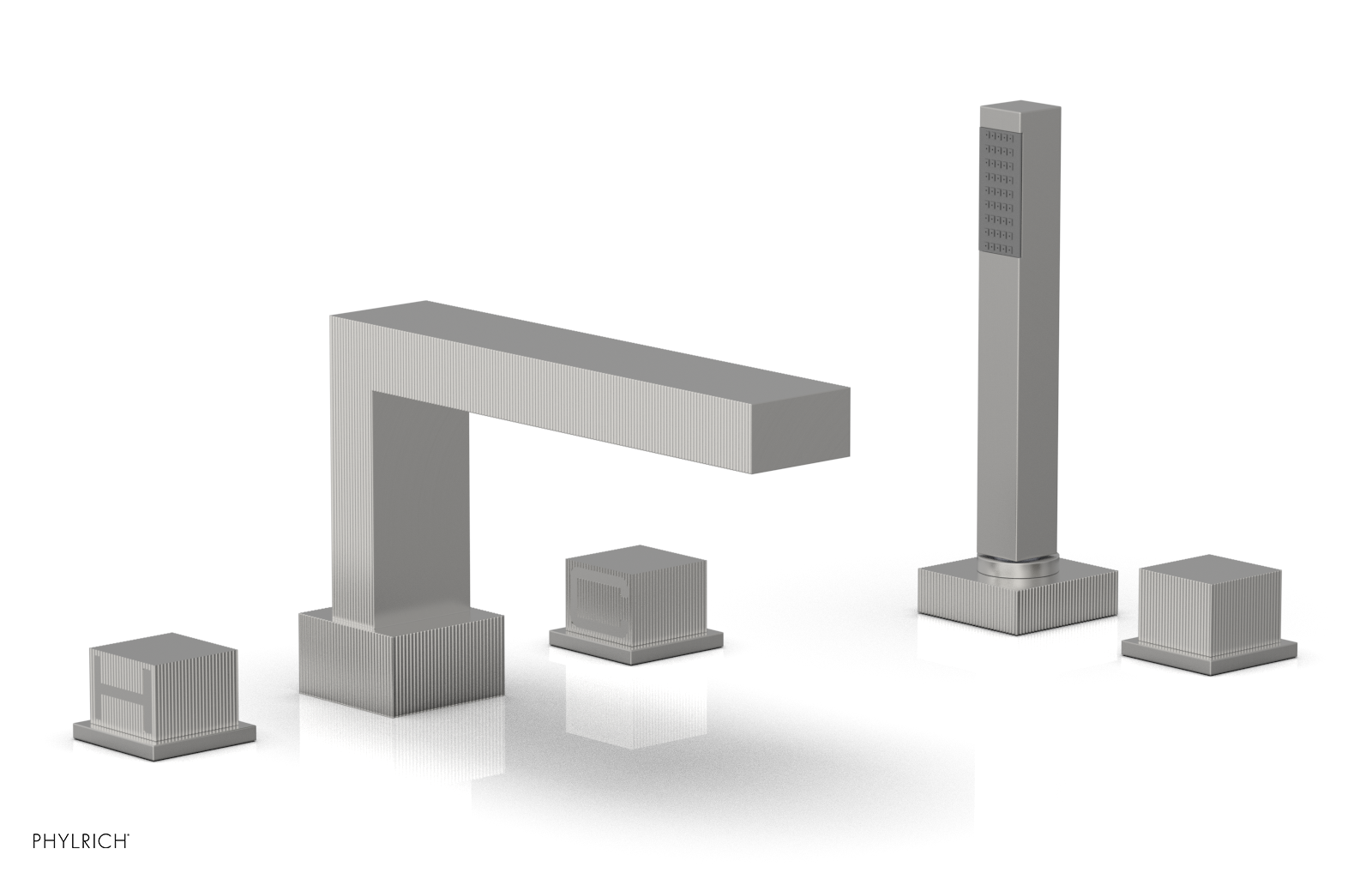 STRIA Deck Tub Set with Hand Shower Cube Handles 291-51