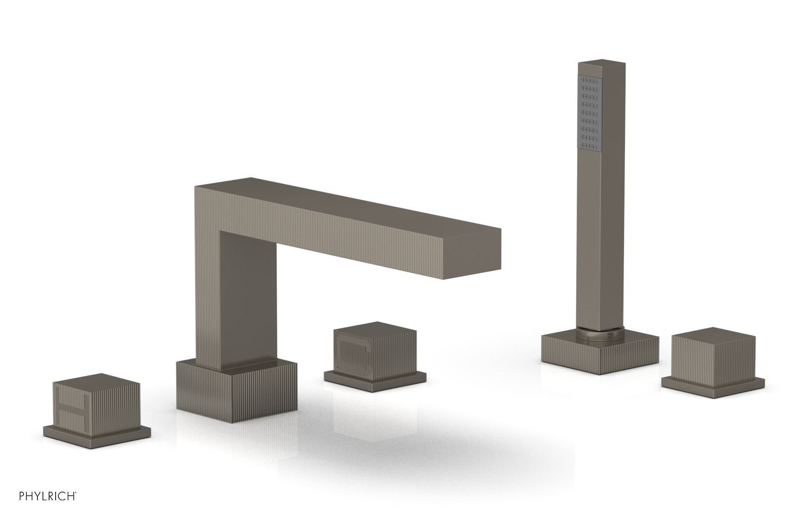 STRIA Deck Tub Set with Hand Shower Cube Handles 291-51