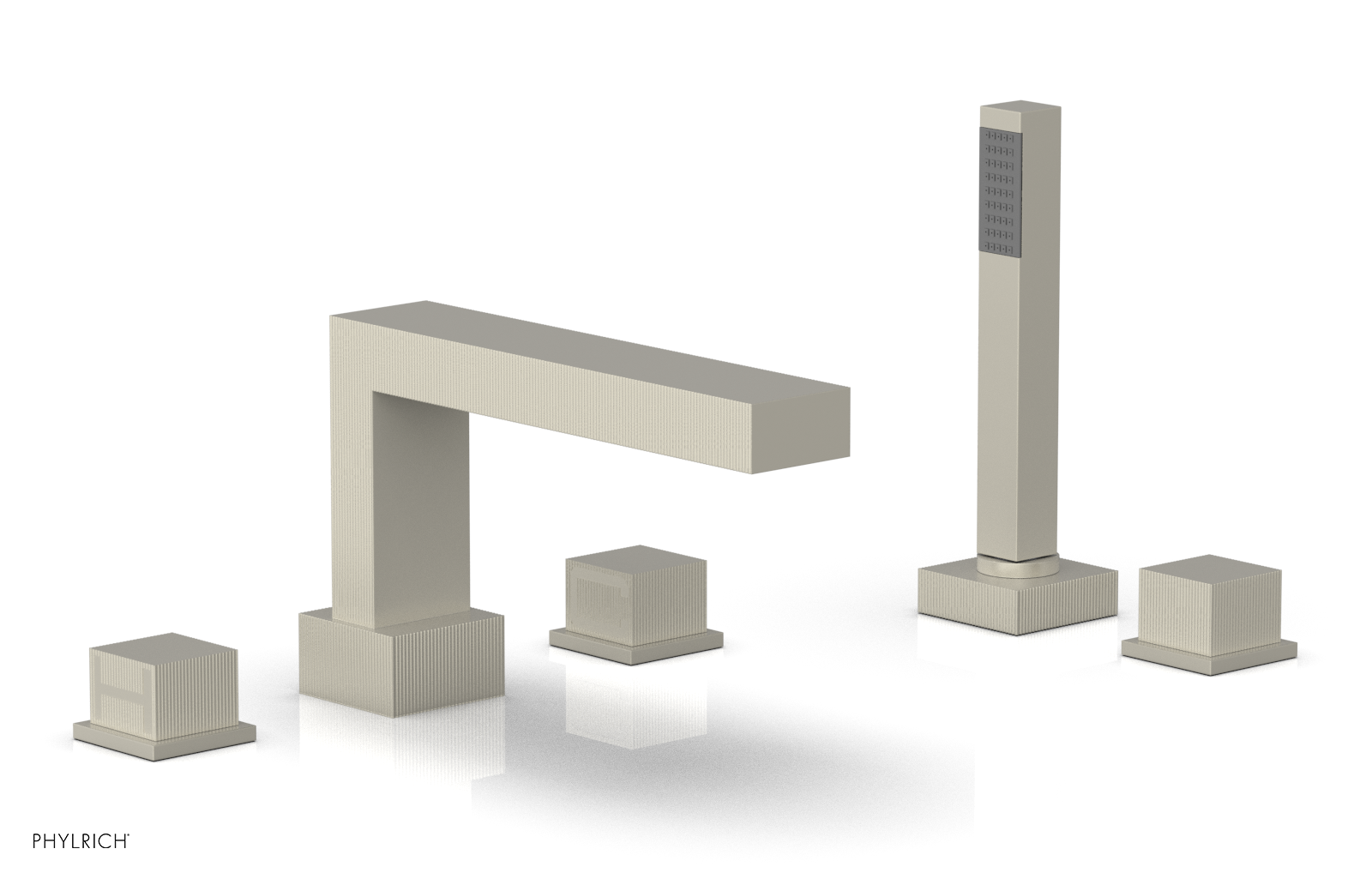 STRIA Deck Tub Set with Hand Shower Cube Handles 291-51