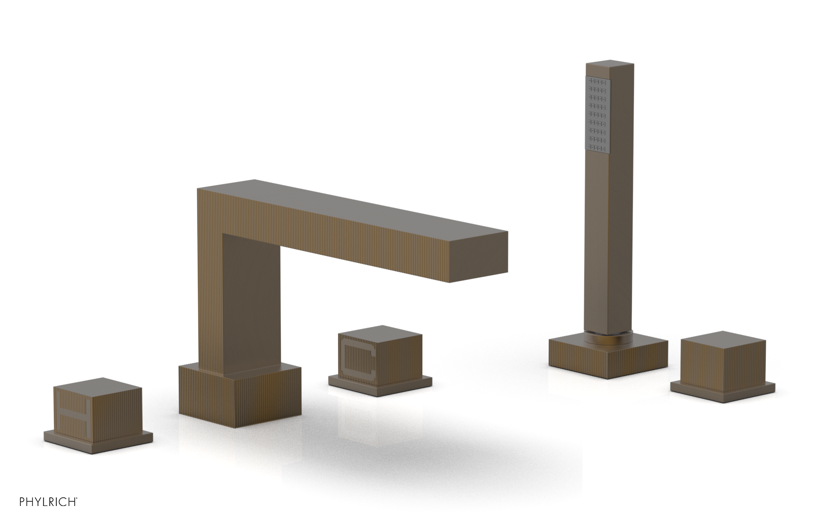 STRIA Deck Tub Set with Hand Shower Cube Handles 291-51