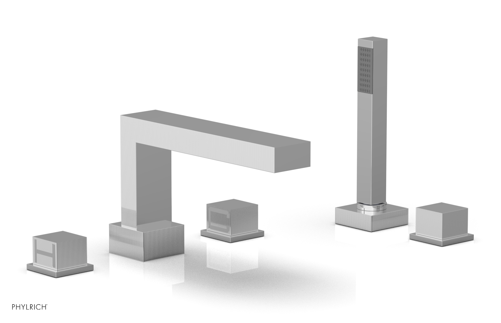 STRIA Deck Tub Set with Hand Shower Cube Handles 291-51