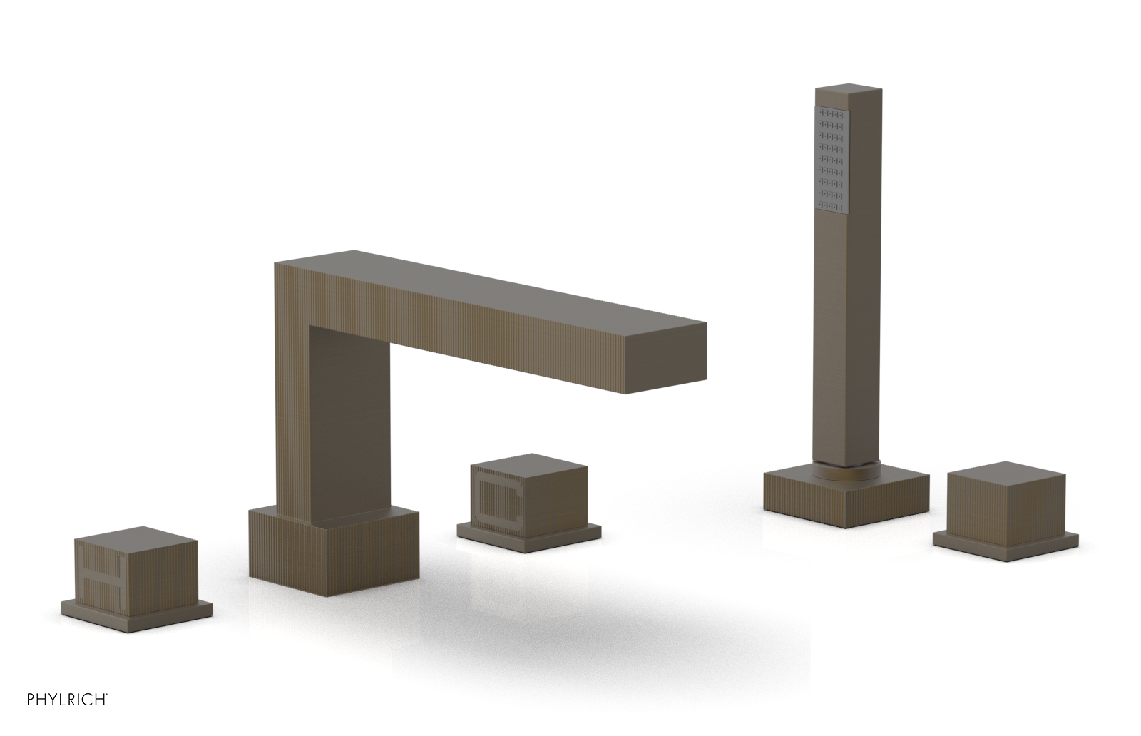 STRIA Deck Tub Set with Hand Shower Cube Handles 291-51