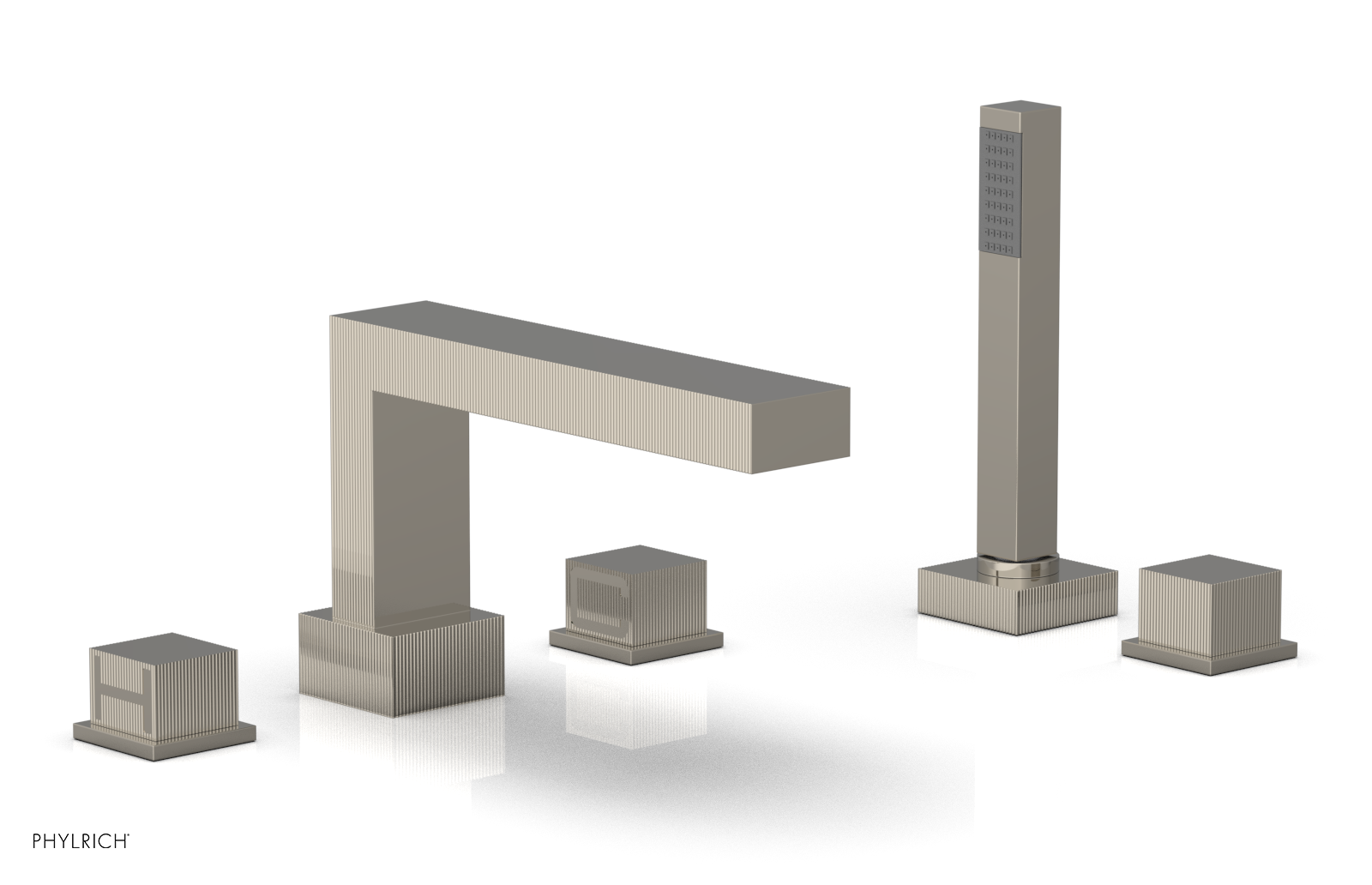 STRIA Deck Tub Set with Hand Shower Cube Handles 291-51