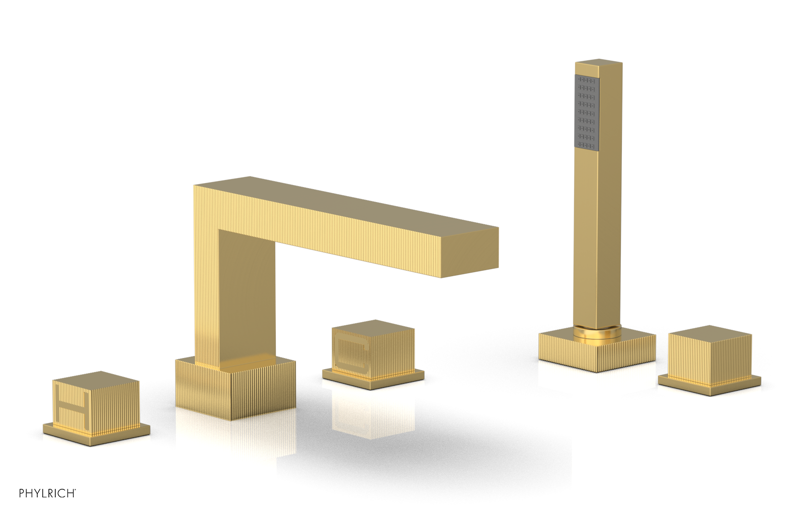 STRIA Deck Tub Set with Hand Shower Cube Handles 291-51