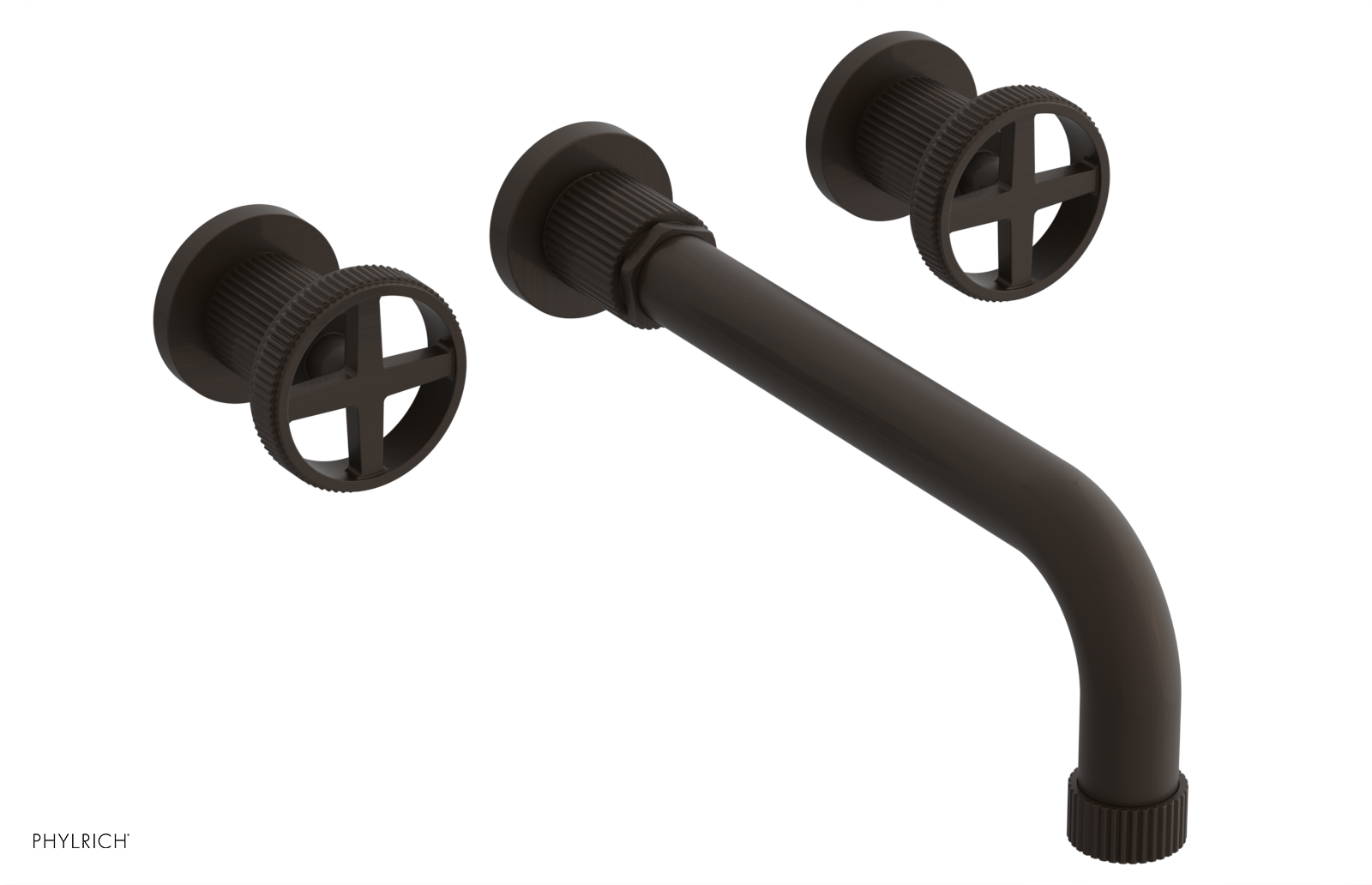 DUSTRIE Wall Lavatory Set - 10" Spout - Cross Handle - Grooved 370-11-10