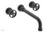 DUSTRIE Wall Lavatory Set - 10" Spout - Cross Handle - Grooved 370-11-10