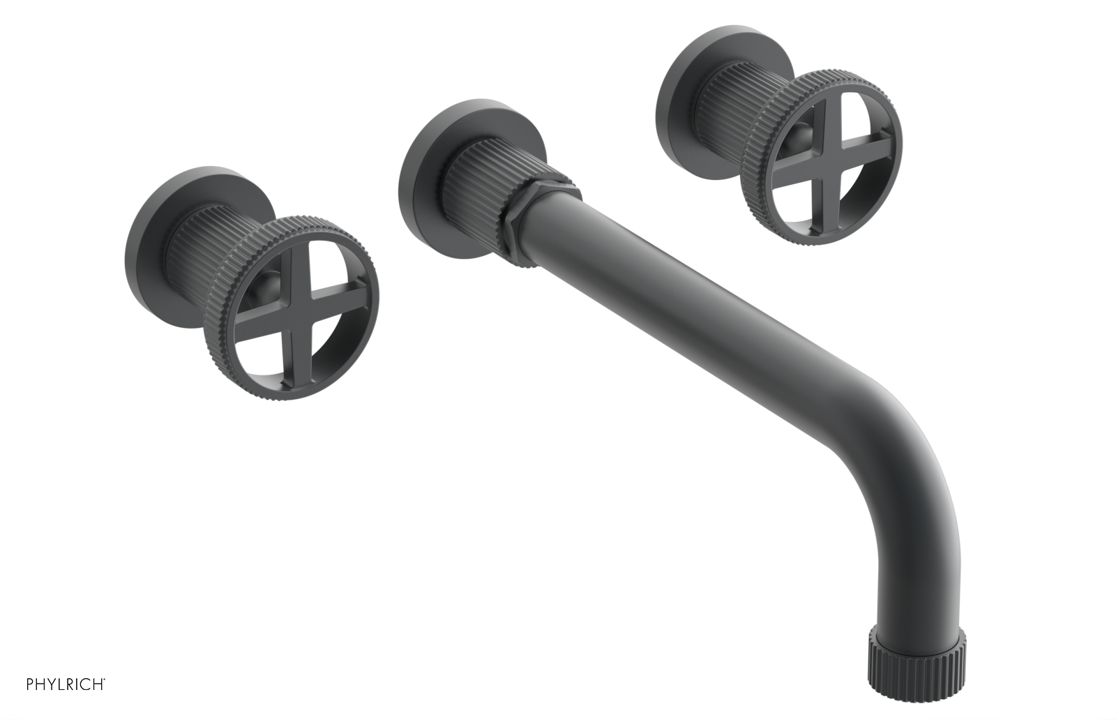 DUSTRIE Wall Lavatory Set - 10" Spout - Cross Handle - Grooved 370-11-10