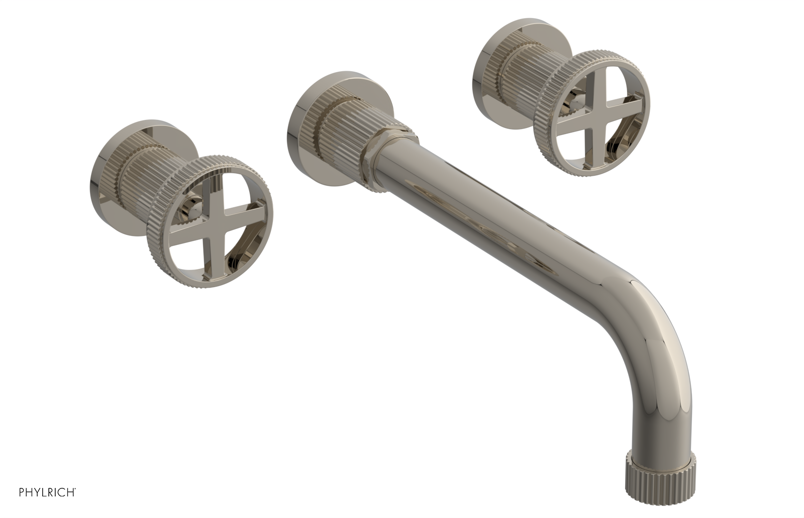 DUSTRIE - Wall Tub Set - 10" Spout - Cross Handles - Grooved 370-56-10