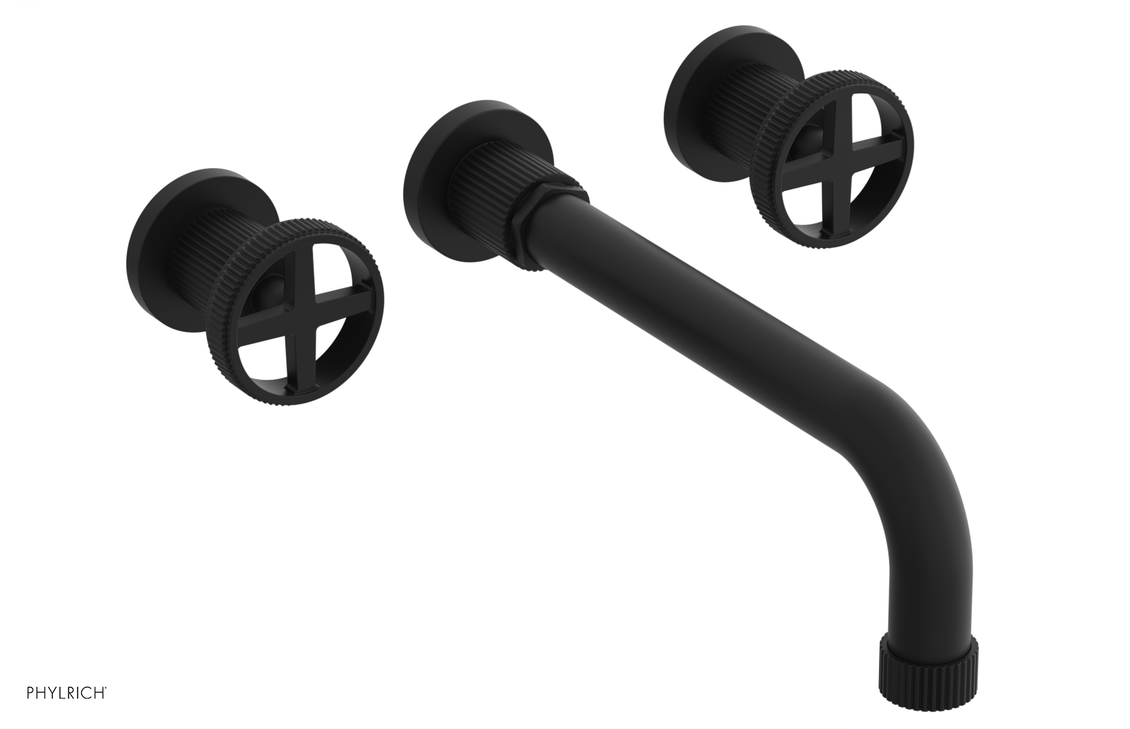 DUSTRIE Wall Lavatory Set - 10" Spout - Cross Handle - Grooved 370-11-10