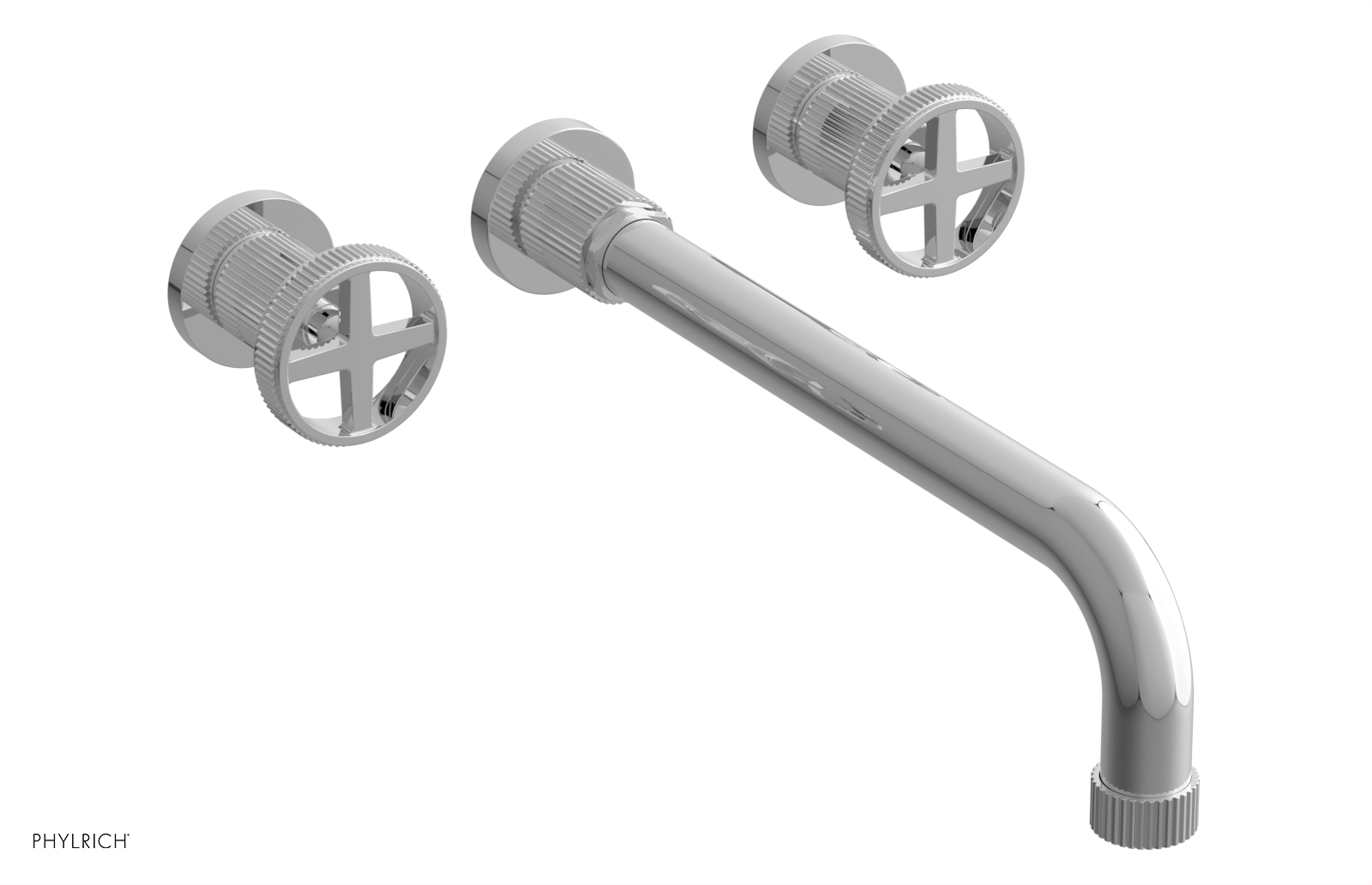 DUSTRIE - Wall Tub Set - 12" Spout - Cross Handles - Grooved 370-56-12