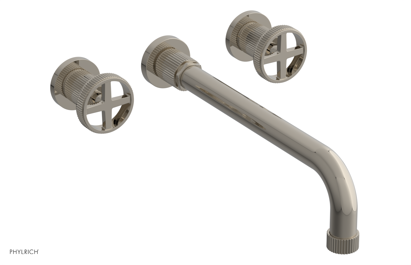 DUSTRIE - Wall Tub Set - 12" Spout - Cross Handles - Grooved 370-56-12