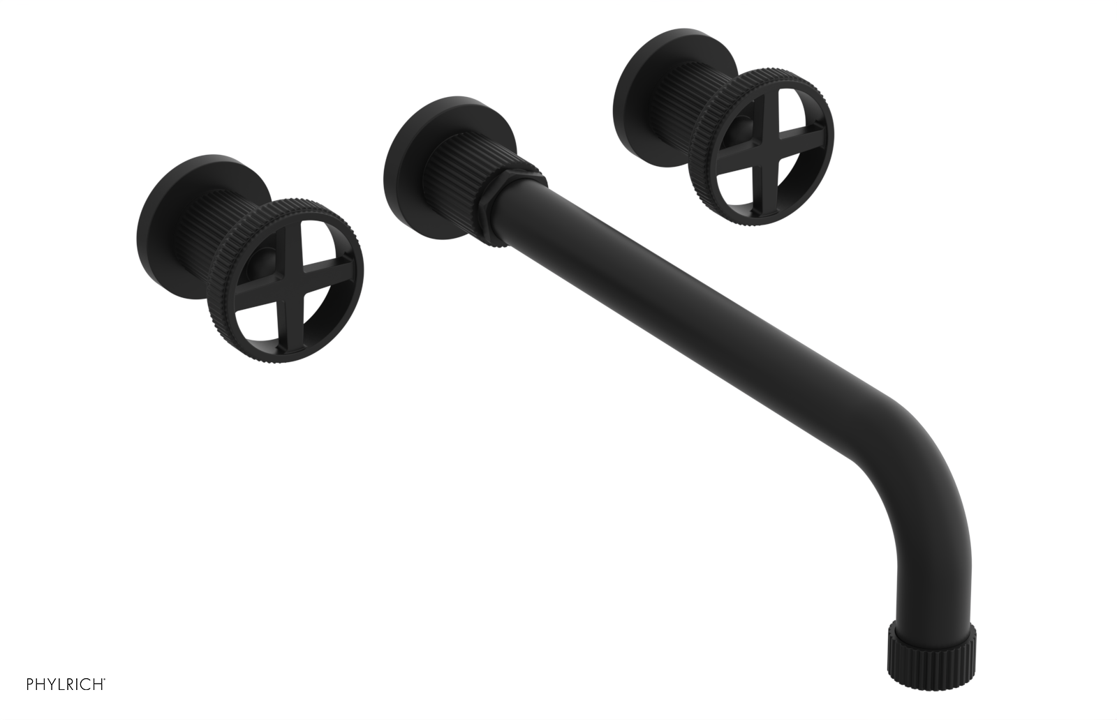 DUSTRIE - Wall Tub Set - 12" Spout - Cross Handles - Grooved 370-56-12