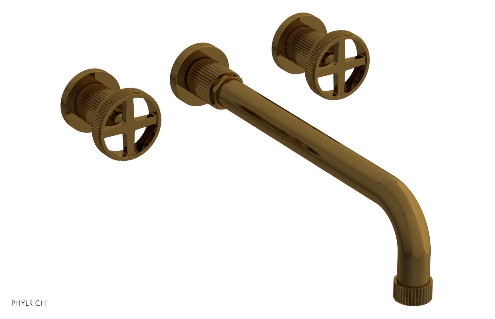 DUSTRIE - Wall Tub Set - 12" Spout - Cross Handles - Grooved 370-56-12