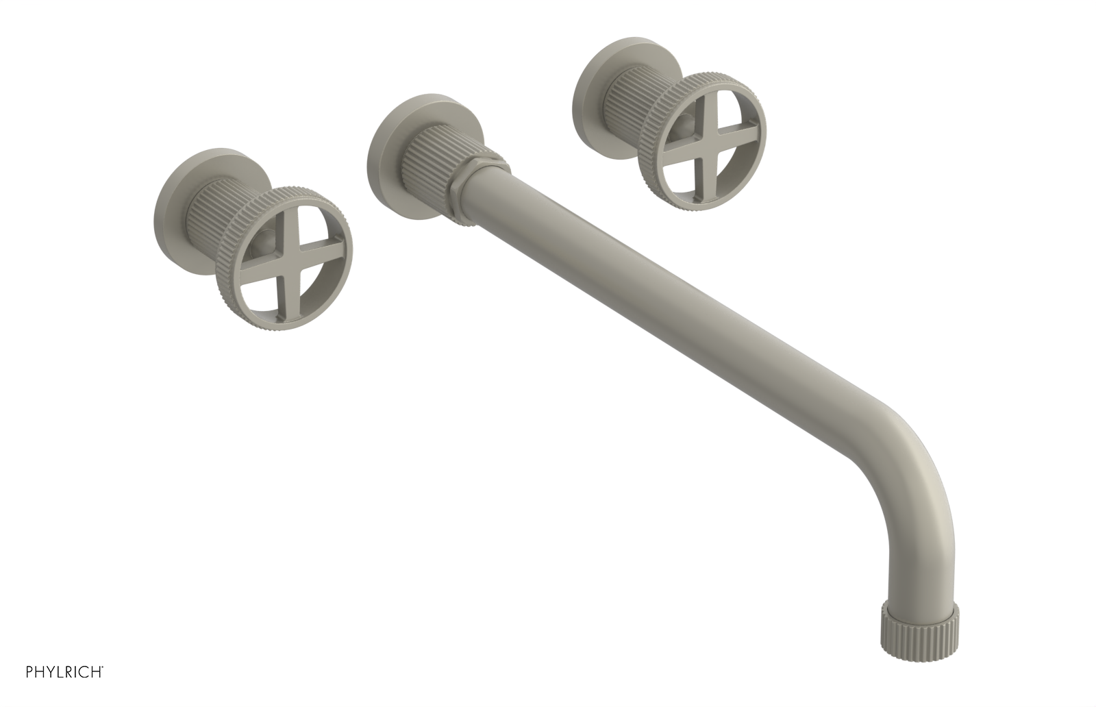 DUSTRIE - Wall Tub Set - 14" Spout - Cross Handles - Grooved 370-56-14