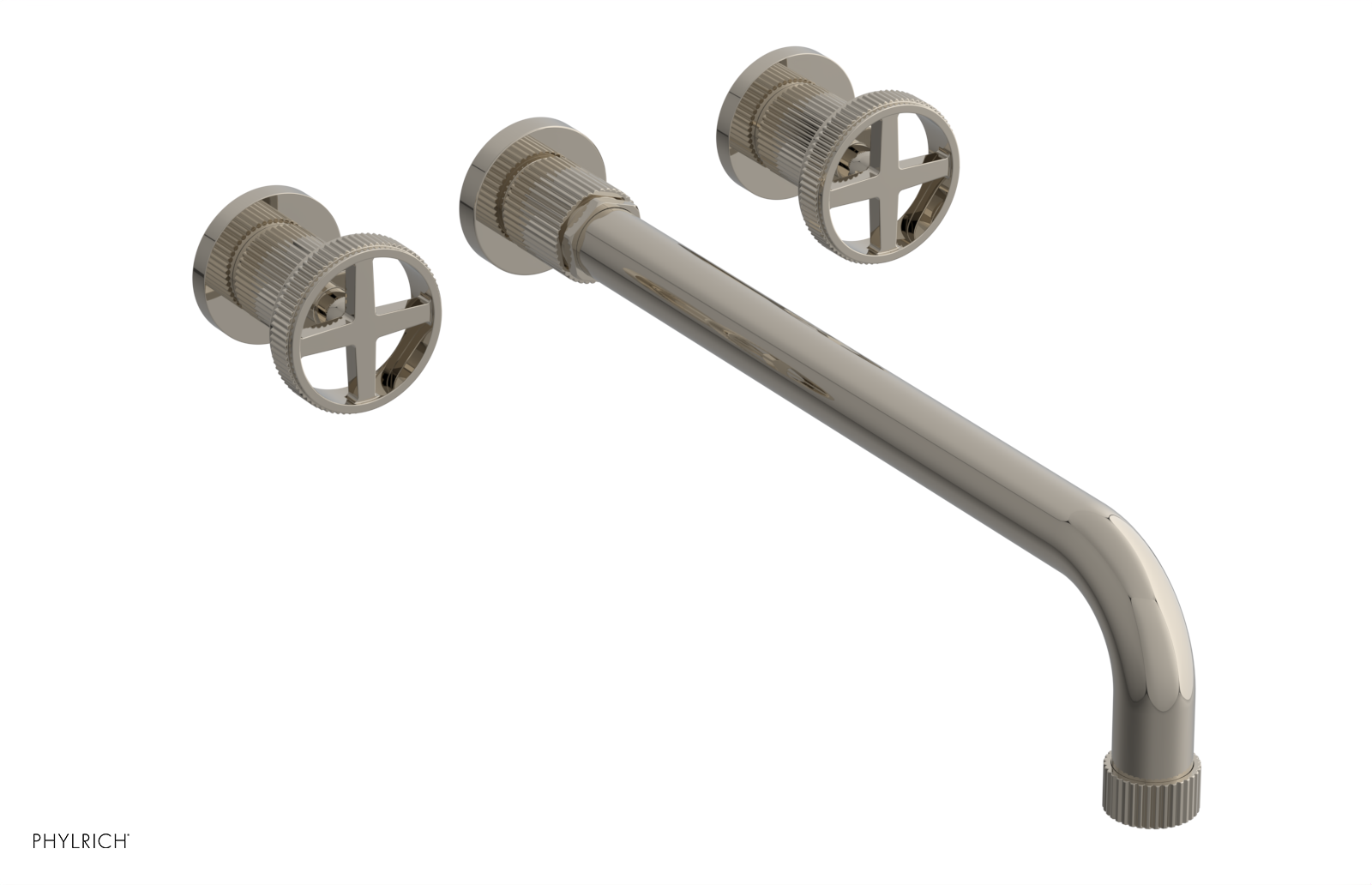 DUSTRIE - Wall Tub Set - 14" Spout - Cross Handles - Grooved 370-56-14