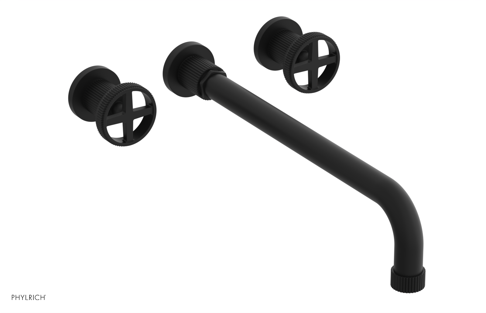 DUSTRIE - Wall Tub Set - 14" Spout - Cross Handles - Grooved 370-56-14