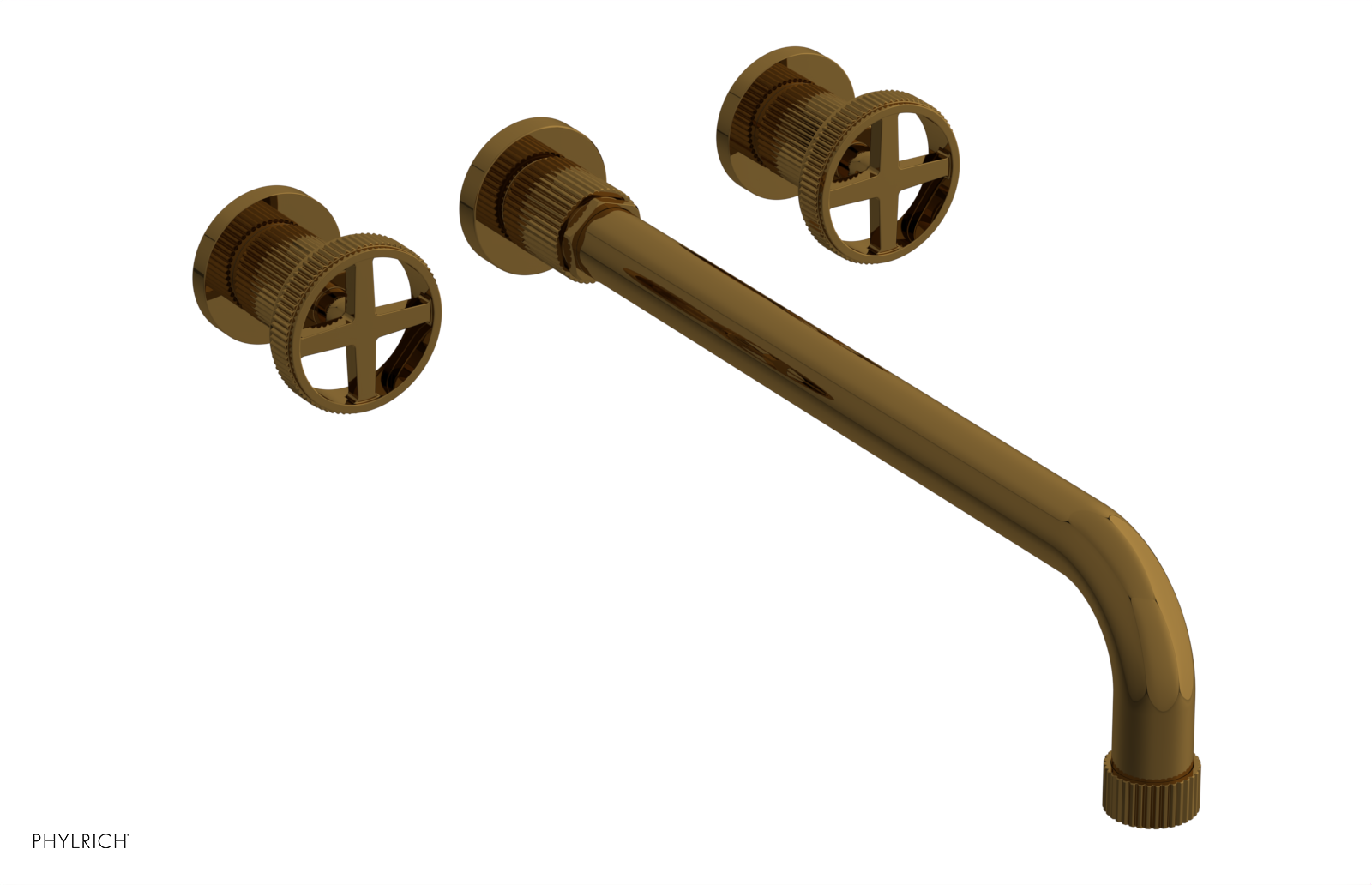 DUSTRIE - Wall Tub Set - 14" Spout - Cross Handles - Grooved 370-56-14