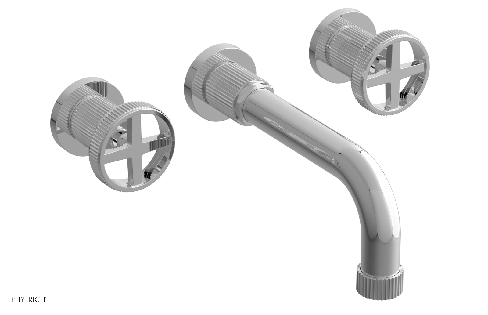 DUSTRIE - Wall Tub Set - 7 5/8" Spout - Cross Handles - Grooved 370-56