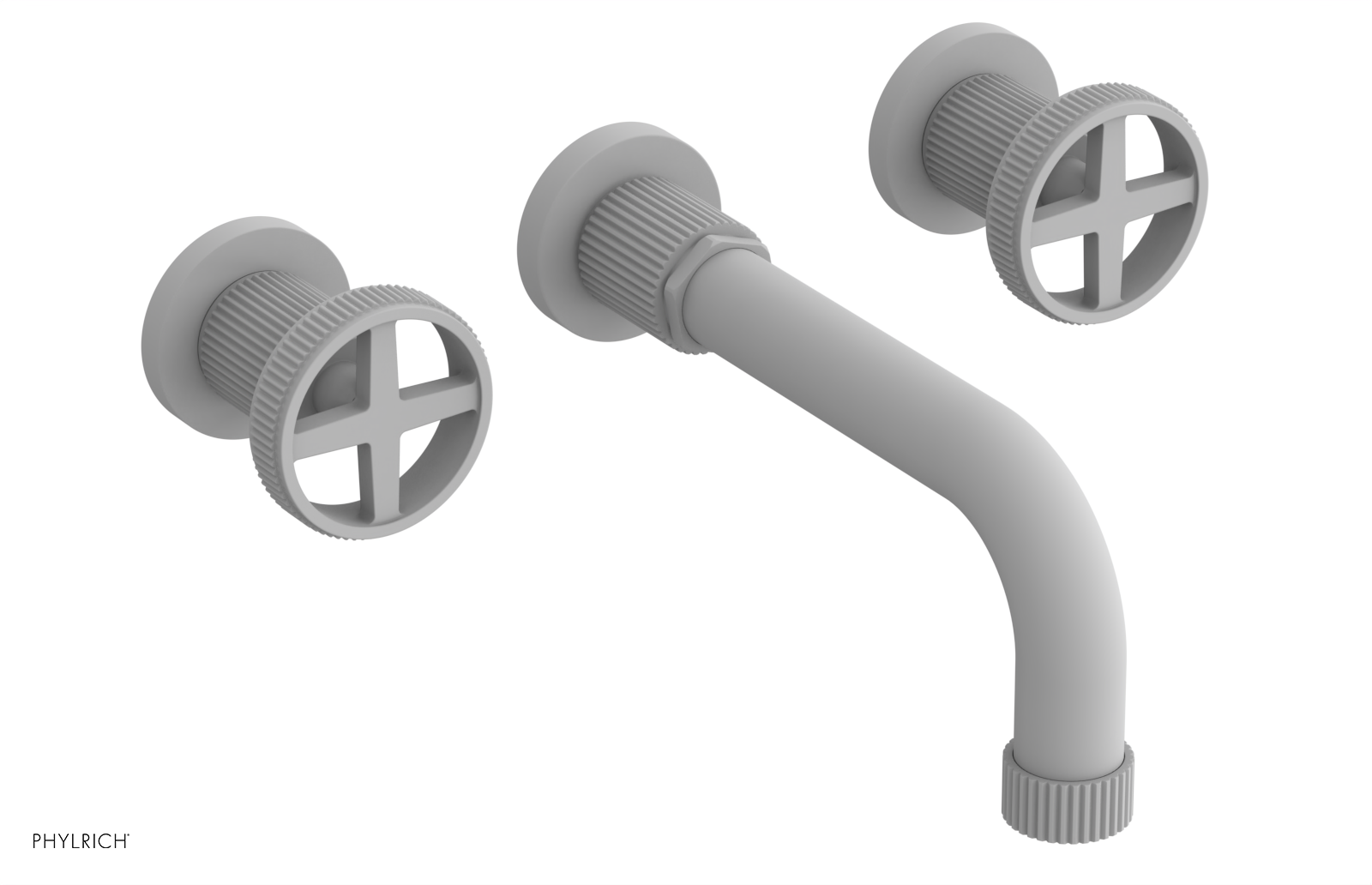 DUSTRIE Wall Lavatory Set - 7 5/8" Spout - Cross Handle - Grooved 370-11