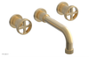 DUSTRIE Wall Lavatory Set - 7 5/8" Spout - Cross Handle - Grooved 370-11