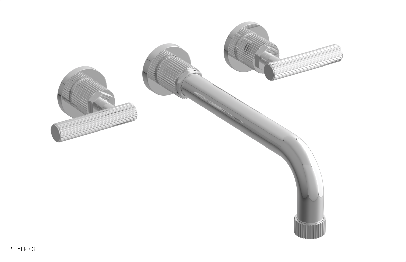 DUSTRIE Wall Lavatory Set - 10" Spout - Lever Handle - Grooved 370-12-10