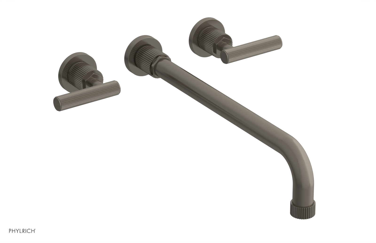 DUSTRIE Wall Lavatory Set - 14" Spout - Lever Handle - Grooved 370-12-14