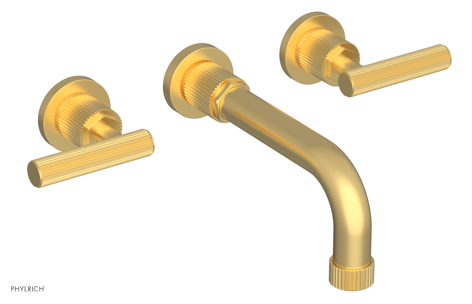 DUSTRIE Wall Lavatory Set - 7 5/8" Spout - Lever Handle - Grooved 370-12