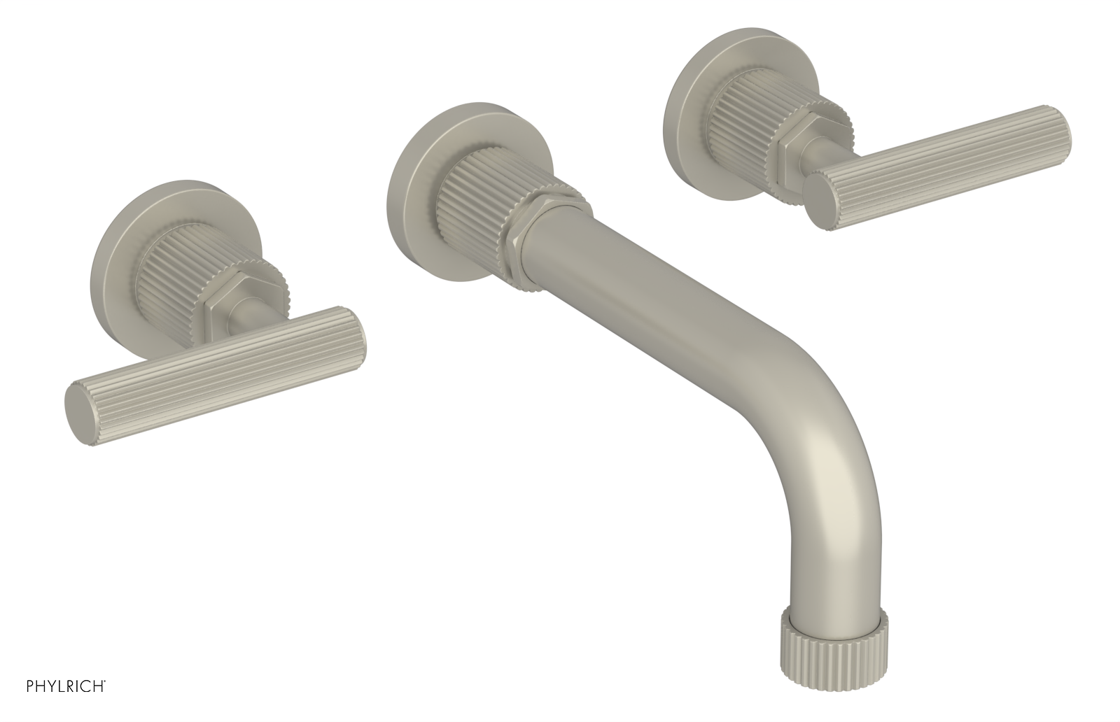 DUSTRIE Wall Lavatory Set - 7 5/8" Spout - Lever Handle - Grooved 370-12