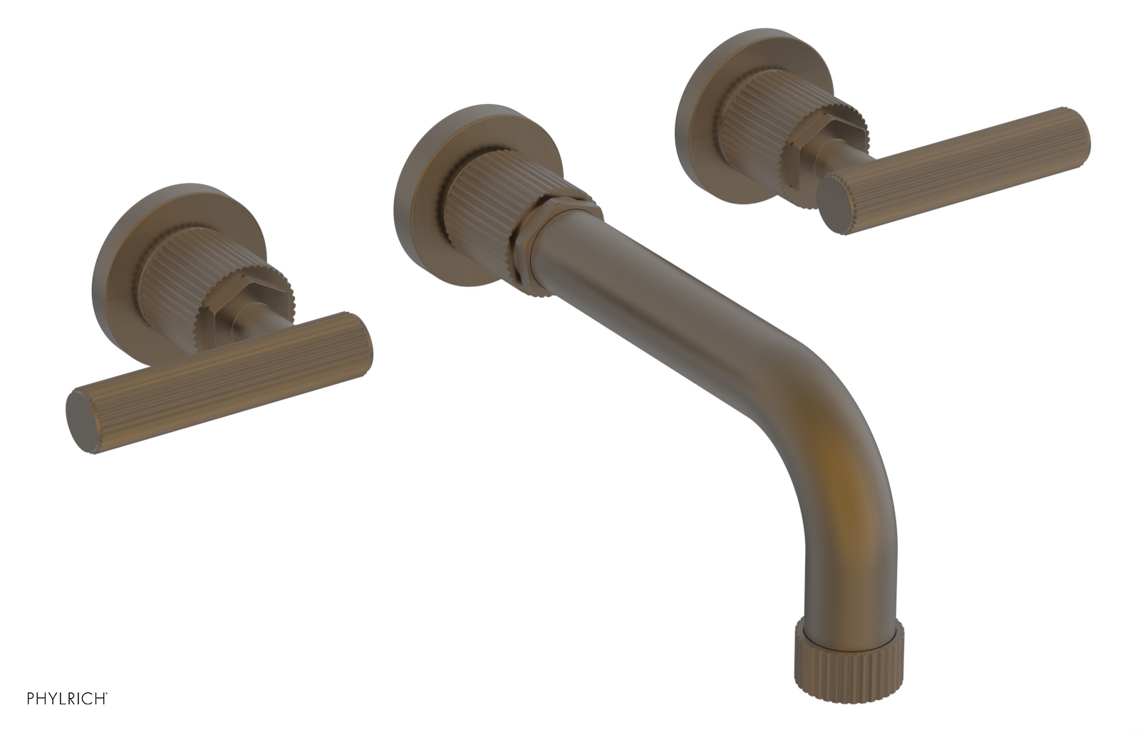 DUSTRIE - Wall Tub Set - 7 5/8" Spout - Lever Handles - Grooved 370-57