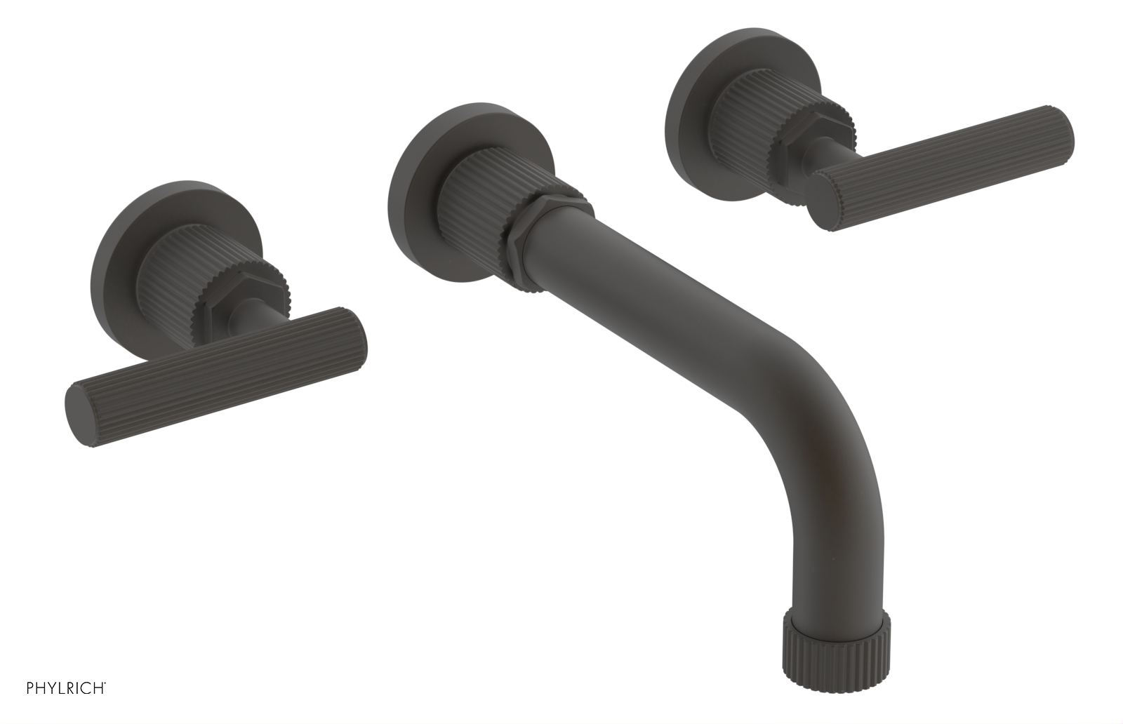 DUSTRIE Wall Lavatory Set - 7 5/8" Spout - Lever Handle - Grooved 370-12